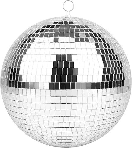 Vista 10 de Bola de espejo para discoteca, DJ, club, fiesta, boda, decoración del hogar, Muscab, bola de discoteca de 8 pulgadas con anillo para colgar