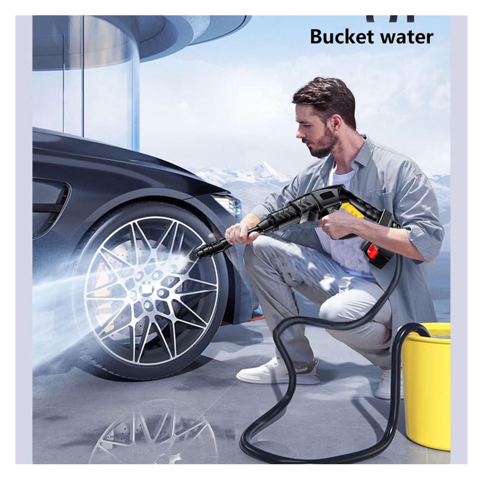 Pistola Pulverizadora De Agua Eléctrica Inalámbrica Alta Presión For Lavado Coches, Limpiador A, Lavadora Portátil For Batería 18V-21V Potente Chorro A PresióN