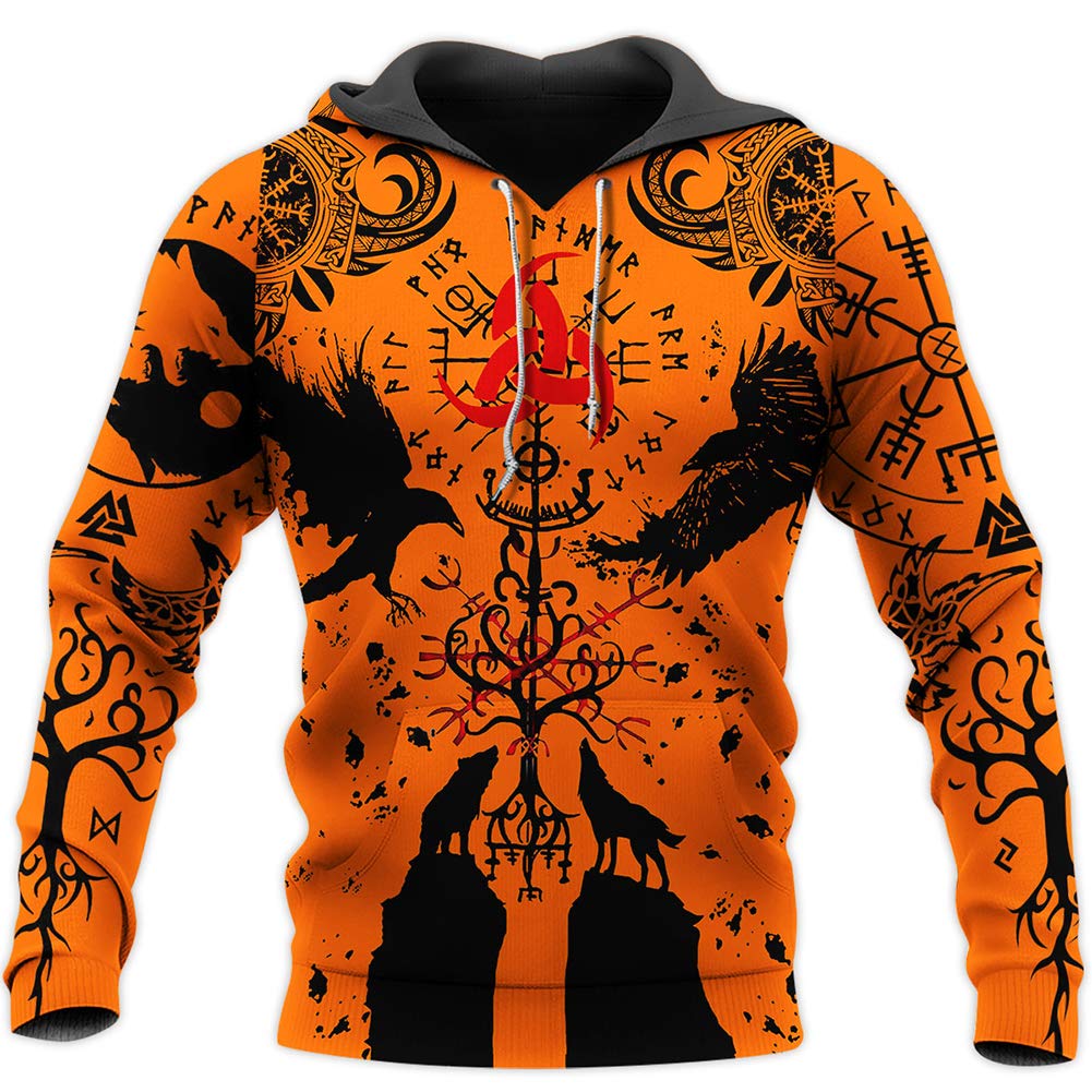 Costume Viking 3D YABEME sweat à capuche super doux idéal pour les motards en XL