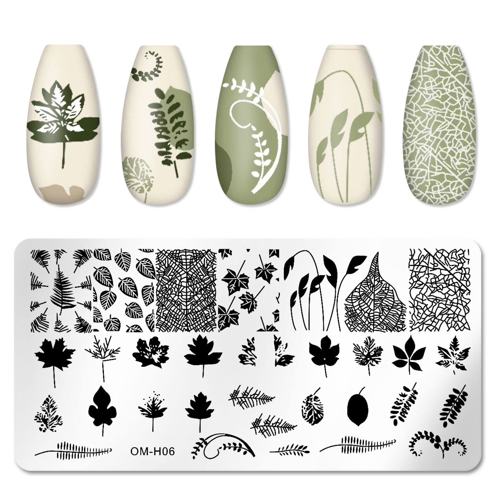 MWOOT 6 Pezzi Stamping Nail Art, Modelli Multipli per Stencil Unghie Nail Art, Unghie Piastre Manicure Nail Piastra, Unghie Timbro Scraper Piatti Templates per Decorazione Unghie
