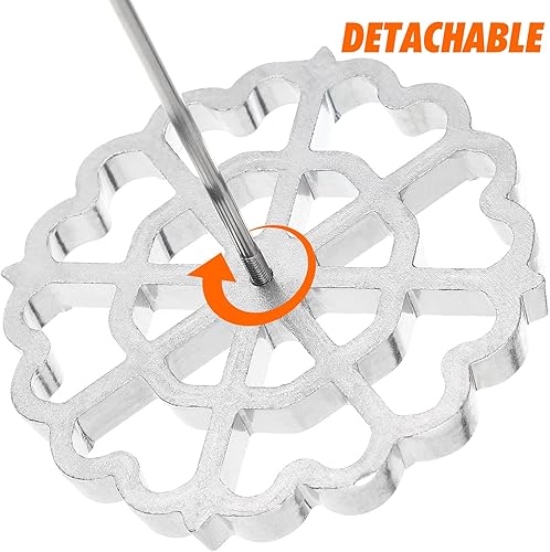 Miniatura 4 de IMIKEYA Rosettes Timbal Set Molde de aluminio para gofres con mango de madera, Ravioli Empanada Molde de prensa Bunuelos Molde para galletas Molde