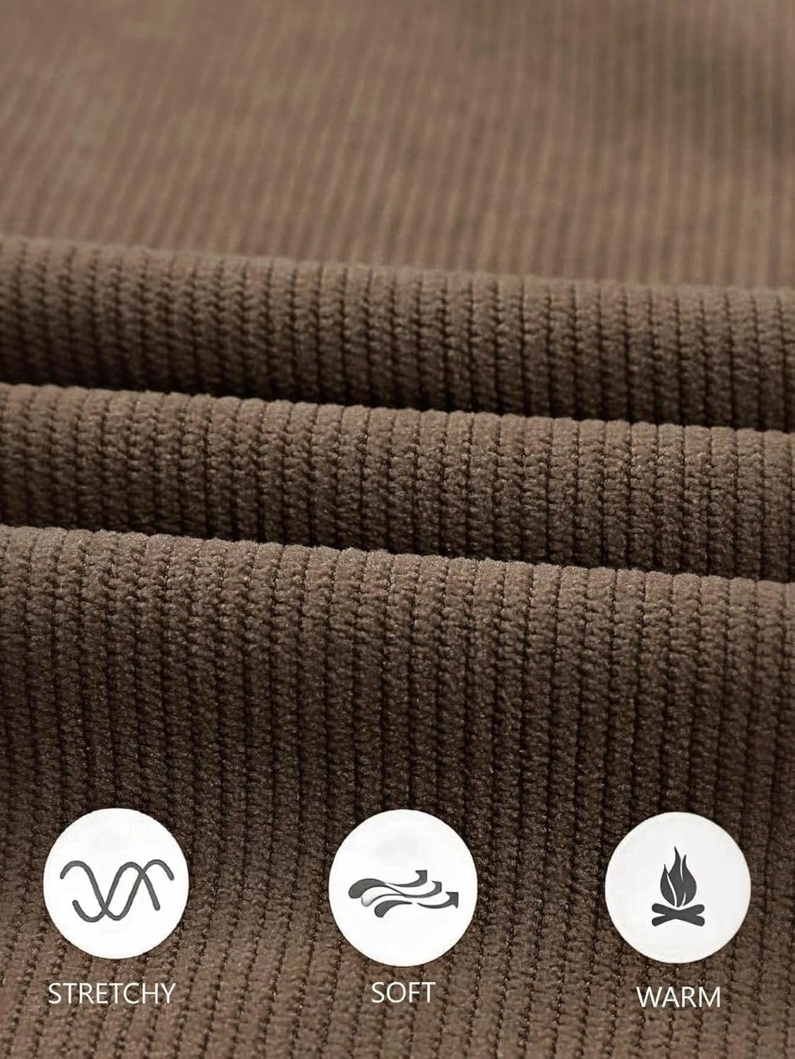 Men's Corduroy Wide Leg Fashion Casual Pants Loose Fit Baggy Straight Sweatpants Elastic Waist Drawstring - Image 6