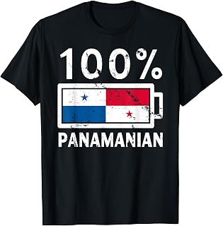Panama Flag T-Shirt | 100% Panamanian Battery Power Tee T-Shirt