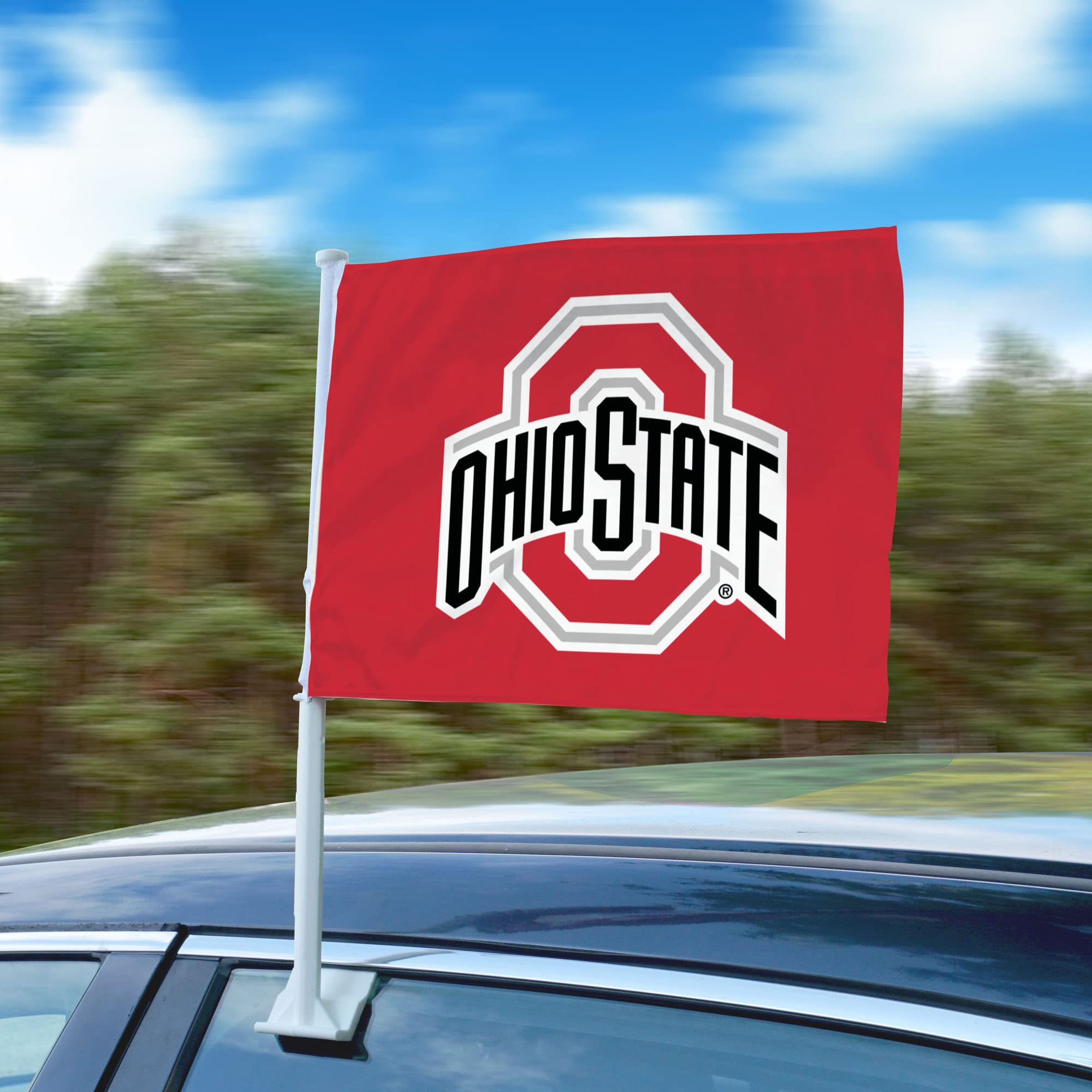 FANMATS 41686 Ohio State Buckeyes Car Flag 2-pk