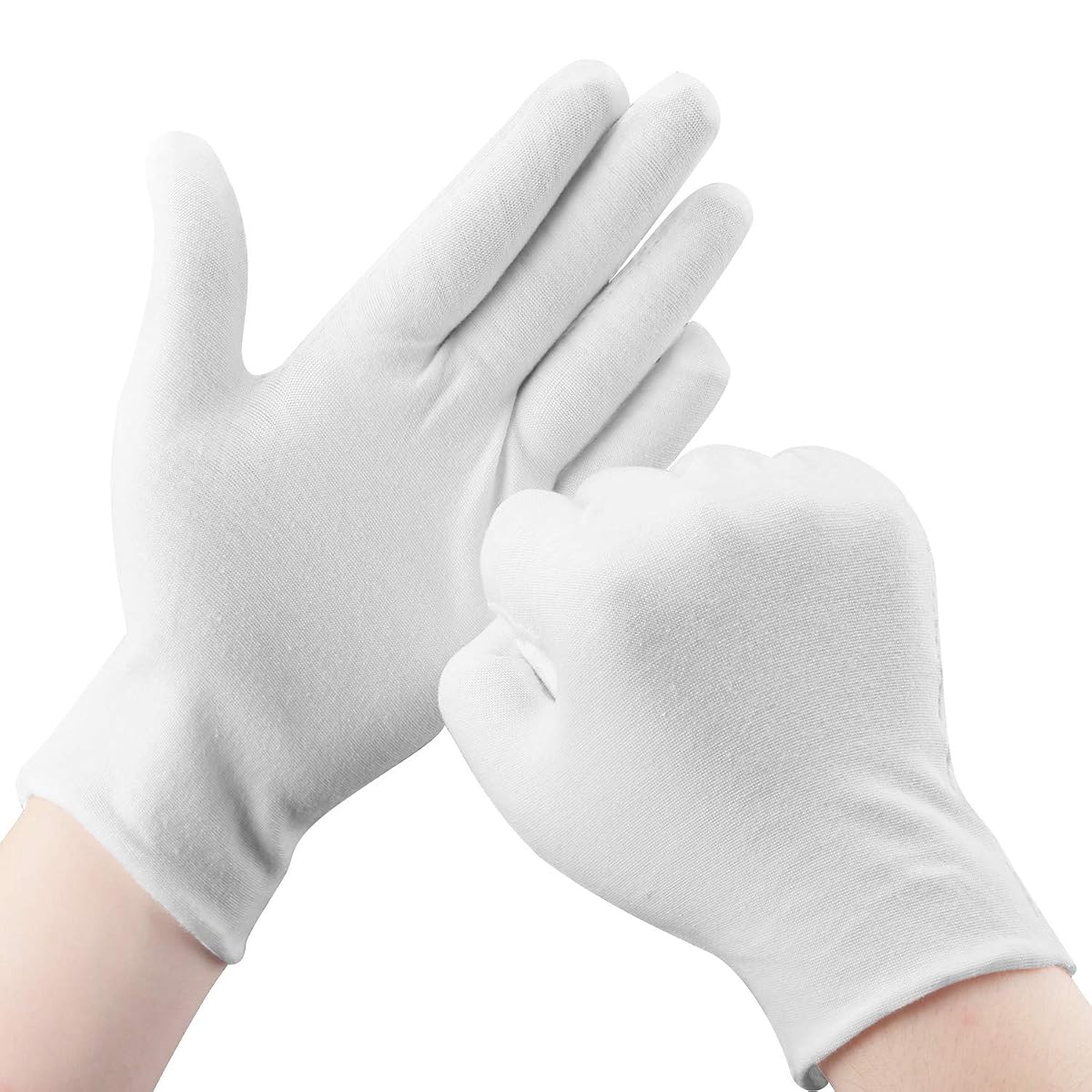 SLWJAXGT OKAM Cotton Gloves, 30 Pcs White Cotton Gloves for Dry Hands