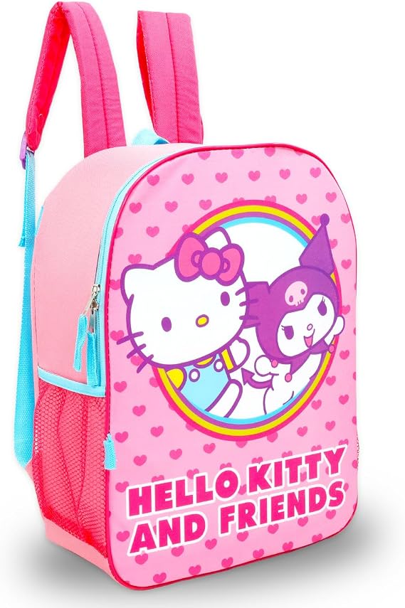 Hello Kitty and Friends Backpack and Lunch Bag - Bundle with 16” Sanrio Backpack Featuring Kuromi Plus Lunch Box, Water Bottle, Stickers, More | Hello Kitty and Friends School Bag Set