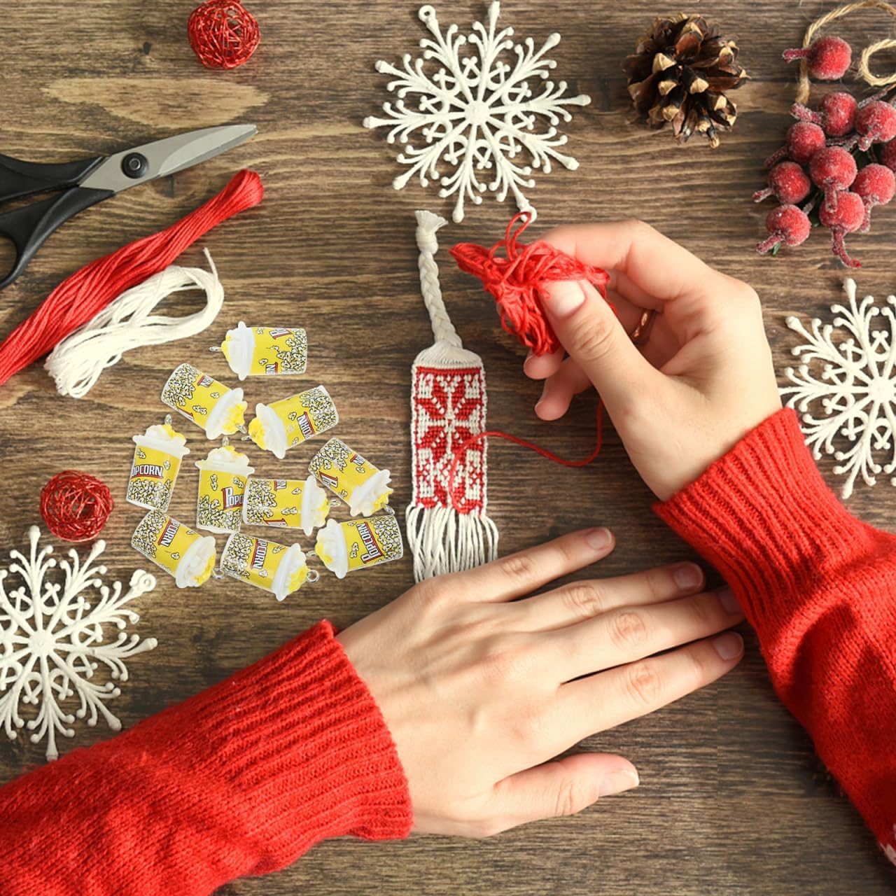 Popcorn Pendant Charms 10Pcs 0.98In Yellow Diy Keychain Necklace Bracelet Earrings Jewelry Making Accessories for Craft Projects - Image 2