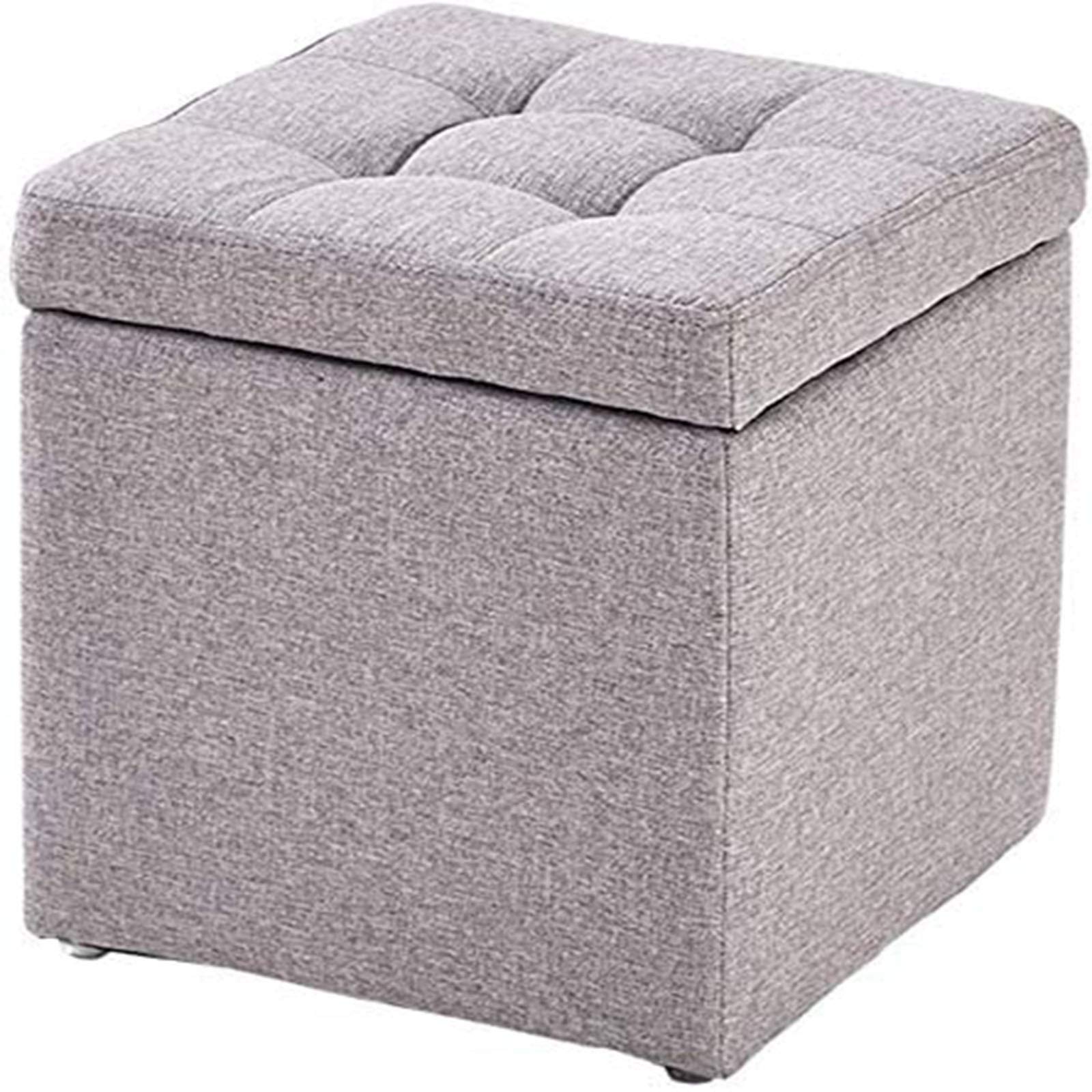 Pouf repose-pieds de rangement avec coffre cube rembourré pour salon