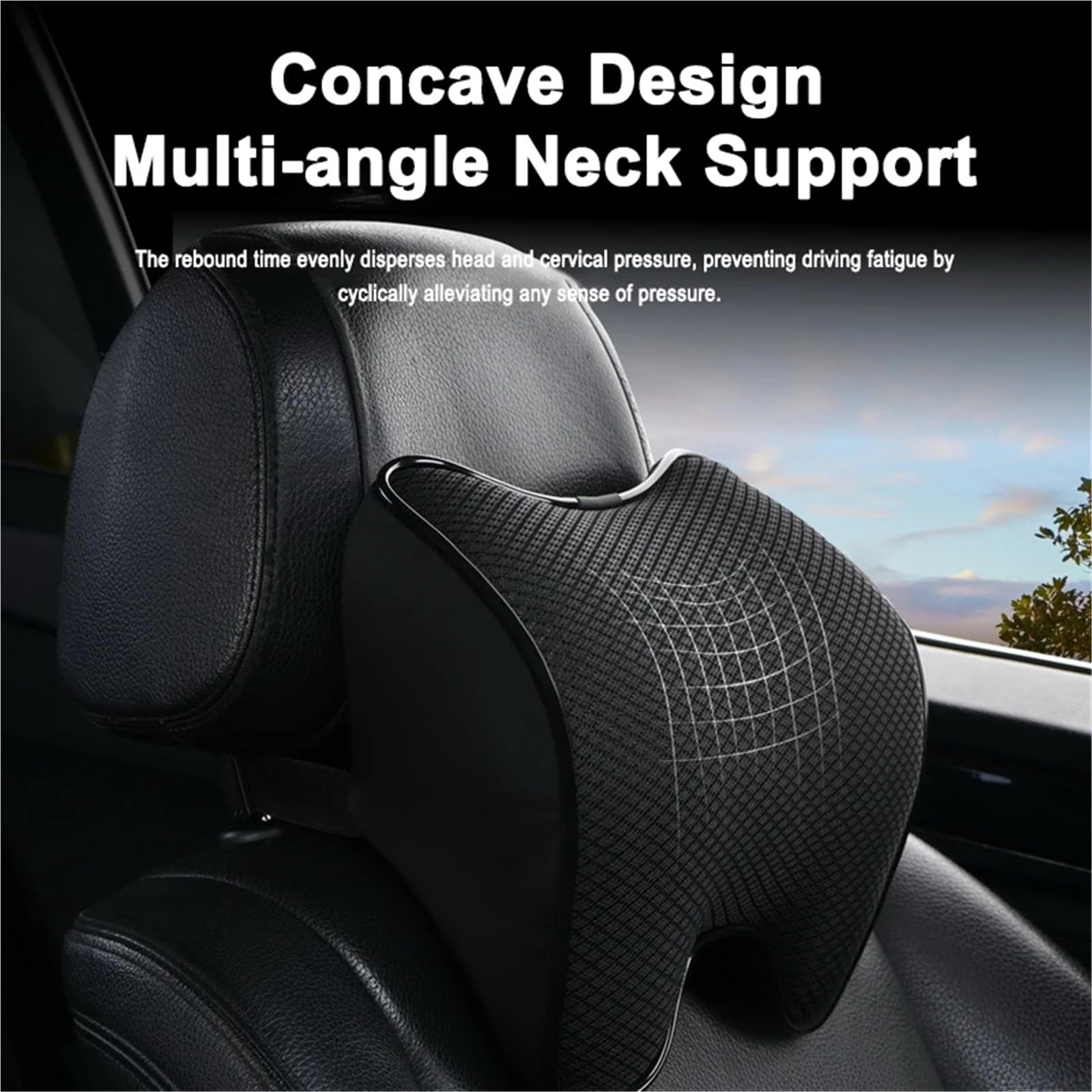 Reposacabezas Coche Cojin Memory Foam Car Neck Pillow Ergonomic Breathable Headrest Cushion For Long Drive Travel Universal Auto Seat Support Protector