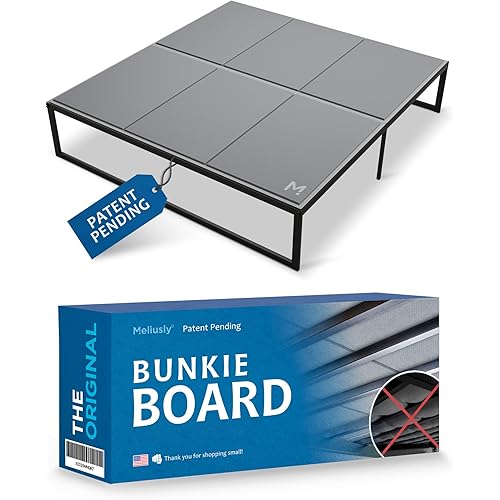 Meliusly Premium 10mm Bunkie Board California King Size (72x84') Patent Pending Low Profile Bed Board Design - Breathable, Noise Minimizing, Moisture Resistant Bunkieboards, Low Profile Bed Support