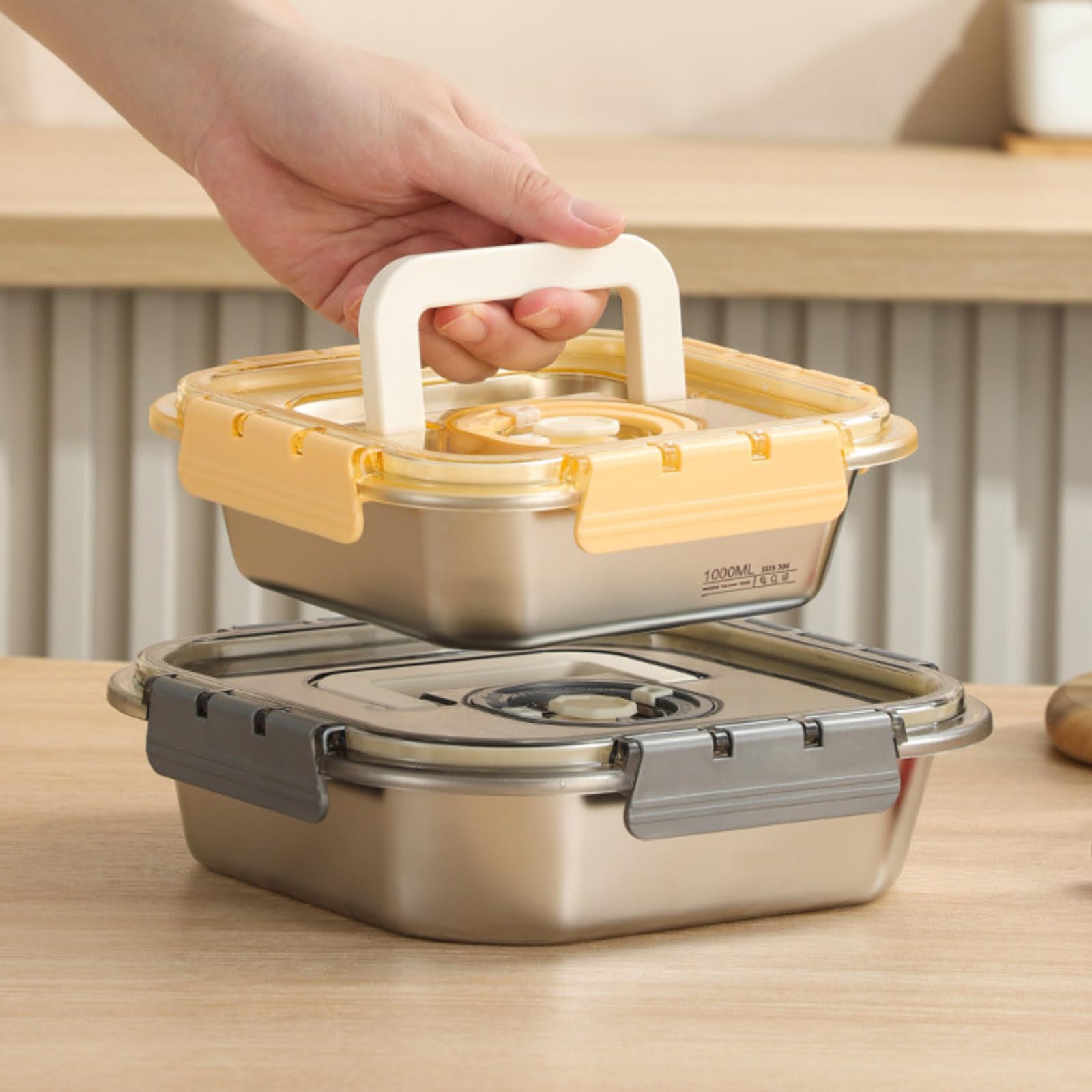 Amazon.co.jp: SLXLYH ポータブル食品保存容器 実用的 ステンレス