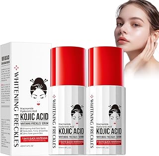 2 pieces kojic acid facial serum, whitening alifying serum kojic acid whitening moisturiser whitening serum facial serum reduces dark spots, anti-wrinkle and tightens skin