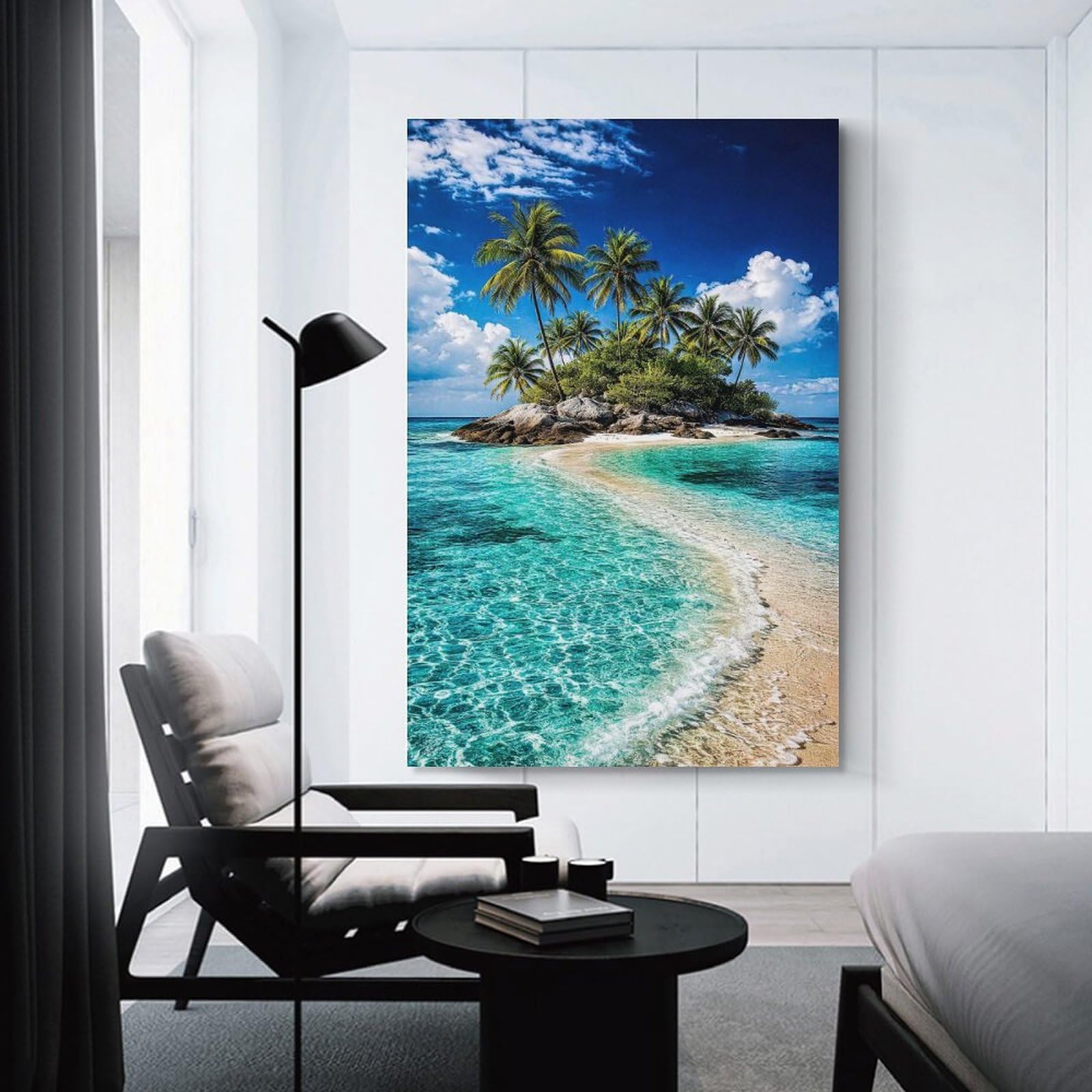 Junmoney Tropical Island Paradise Canvas Wall Decor 20x30inch(50x75cm), for Lounge, Study, Hallway Or Flat Walls, Canvas Wall Art That Fits Changing Layouts