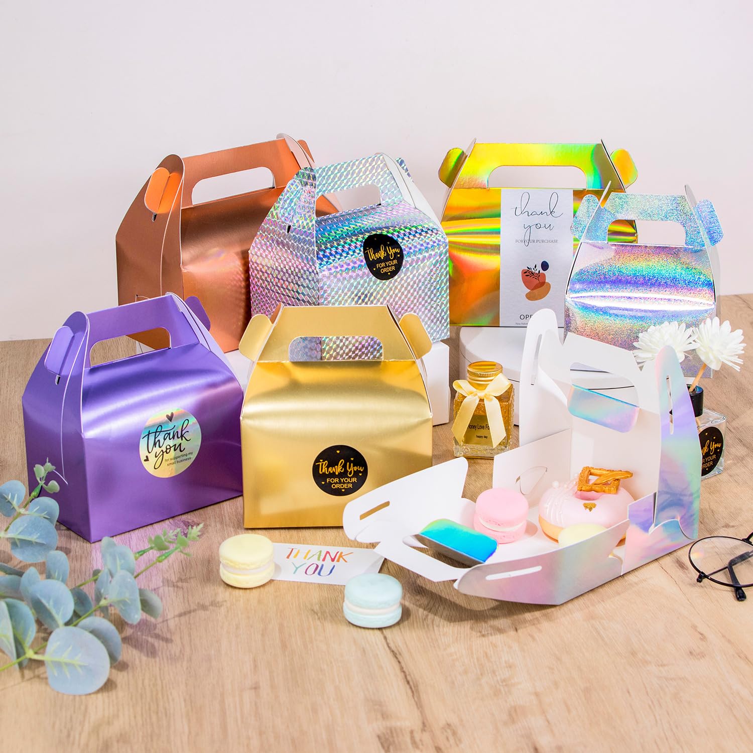 10/20/50 pièces boîtes de friandises décoratives 13x8.5x8 cm Coffrets Cadeaux Polyvalents pour fête d'anniversaire d'enfants, faveurs de Mariage, noël