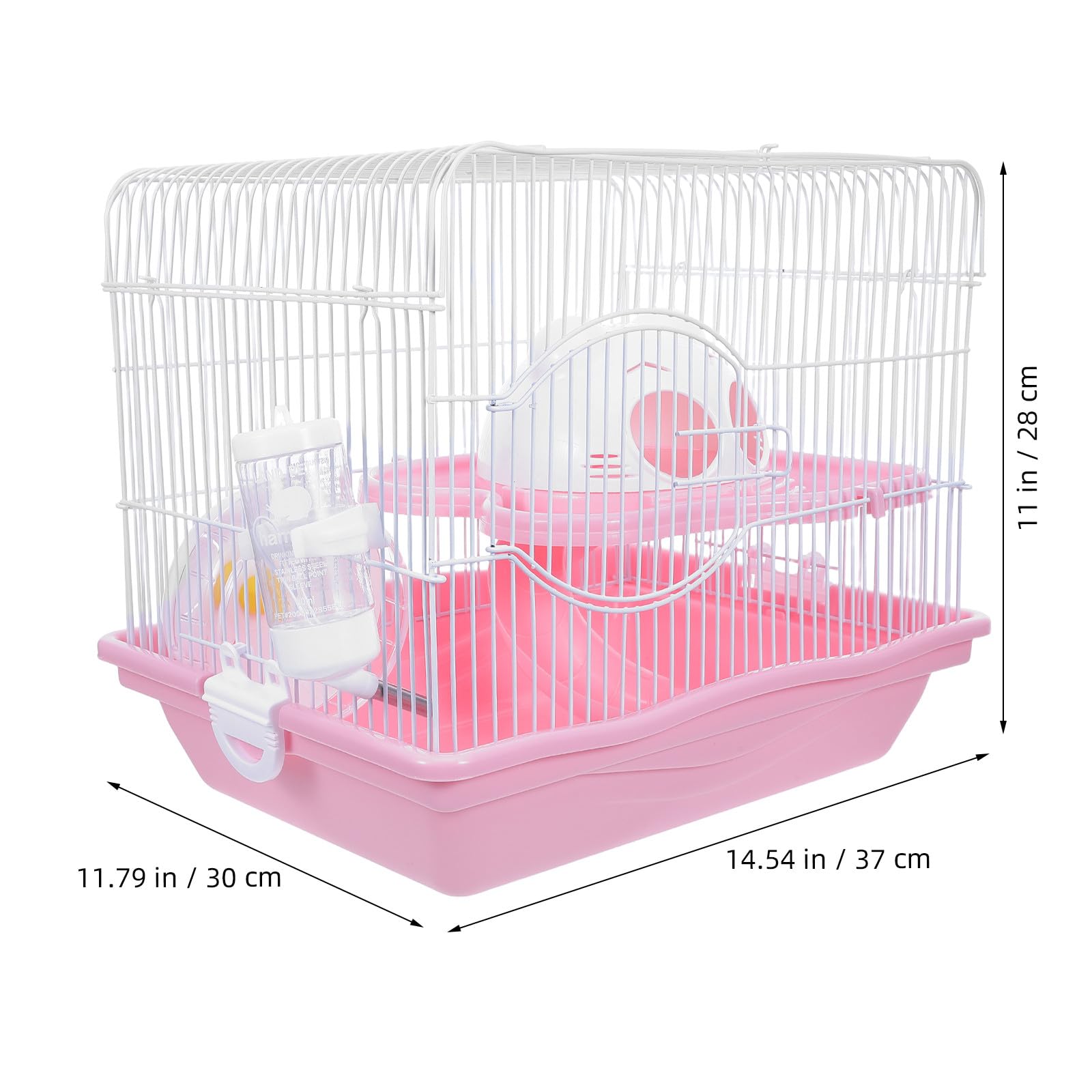 YARNOW Jaula de 2 Niveles para hámster con Rueda y casita Tipo Castillo - Jaula con casita de Juegos para Ratones con comedero, Bebedero y tobogán para Transportar Animales pequeños en casa o de