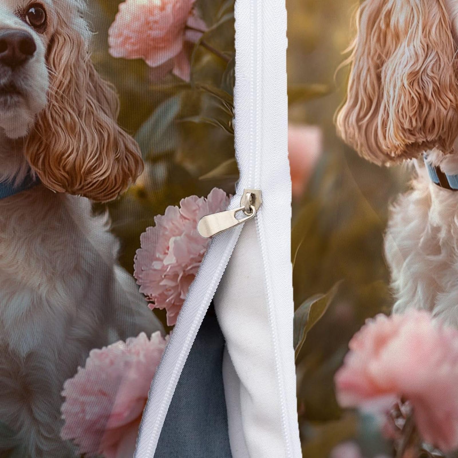 Zestaw pościeli na kołdrę Cocker Spaniel w rozmiarze king size, z zapięciem na zamek błyskawiczny, zestaw pościeli dla dzieci, miękka, hipoalergiczna poszewka na kołdrę z mikrofibry, 230 x