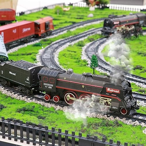 Miniatura 2 de Juegos de tren eléctrico para adultos, aleación de metal, juguetes de tren de Navidad, locomotora de vapor, carruajes de pasajeros, pistas de lujo,
