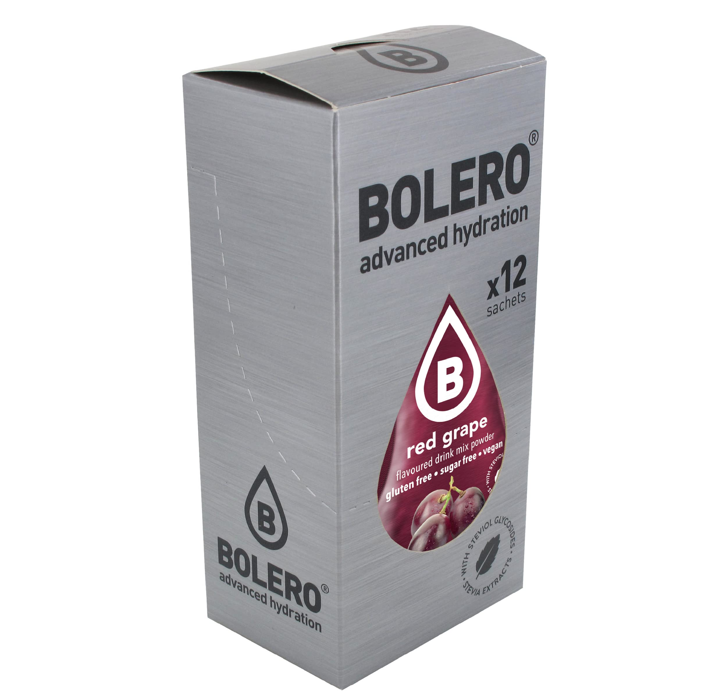 Bolero- Sugar Free Drink Mix Packets Red Grape Fruit Flavors | Powdered Flavored Water Packets | 36 Small Sachet On The Go Packets