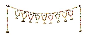 Geetanjali Crafts Handmade Bandarwar Satin Ribbon Traditional Toran/Door Hanging Or Bandarwar for Diwali or Main Door Decoratin |Size- 40 Inch Length|(1940)