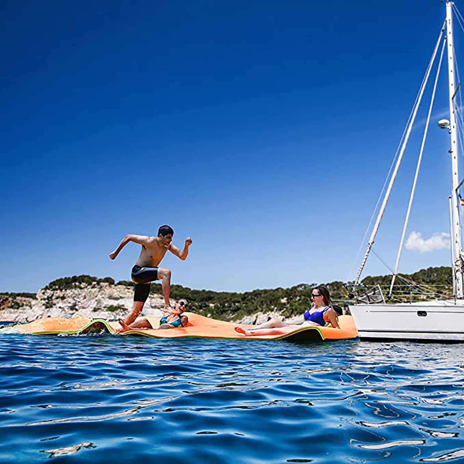 Tapis d'eau de coussin de mousse flottant de natation pour partager des moments inoubliables