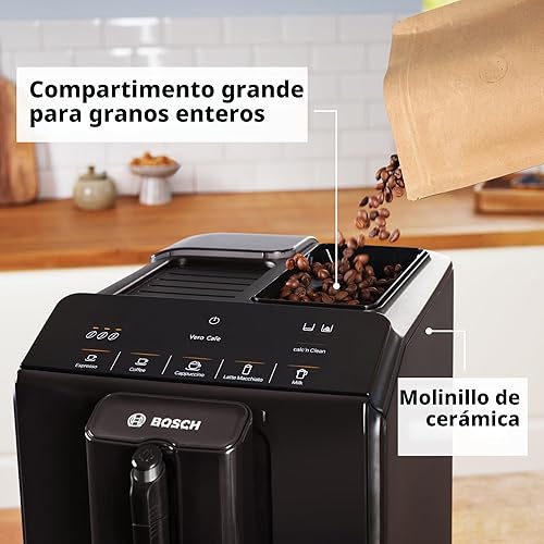 Miniatura 9 de Bosch Máquina de café y café totalmente automática serie 300  Espumador en taza, bebidas con leche OneTouch, 5 opciones de bebidas, molinillo de
