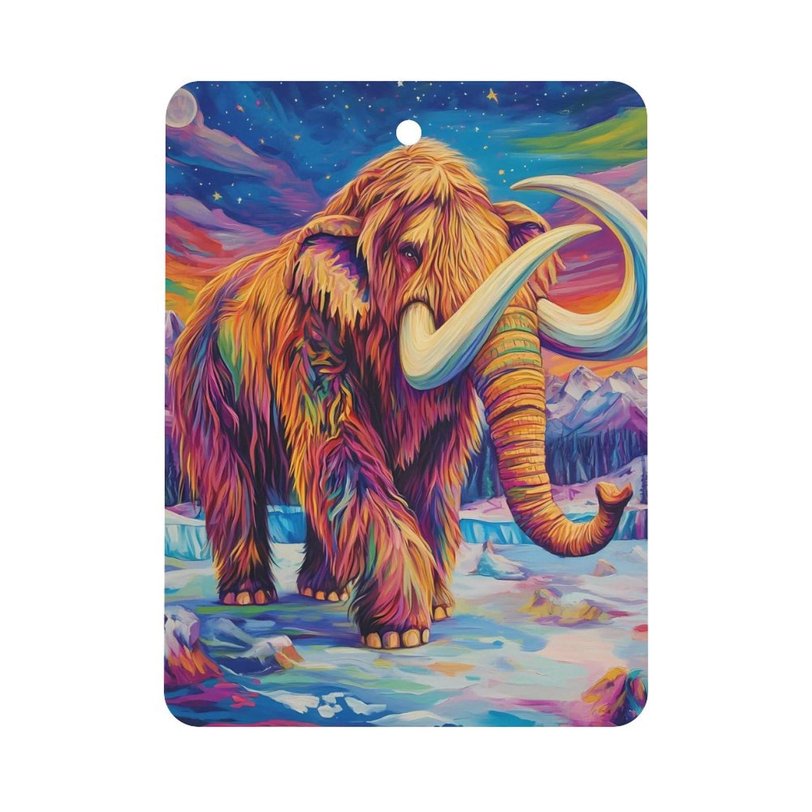 Woolly Mammoth on Ice Car Air Freshener Hanging Aromatherapy Tablets for Car Accessories Square