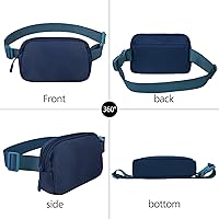 Vista 2 de Riñonera cruzada para mujeres y hombres, bolsa para cinturón para senderismo con correa ajustable, riñonera para correr, entrenamiento, deportes