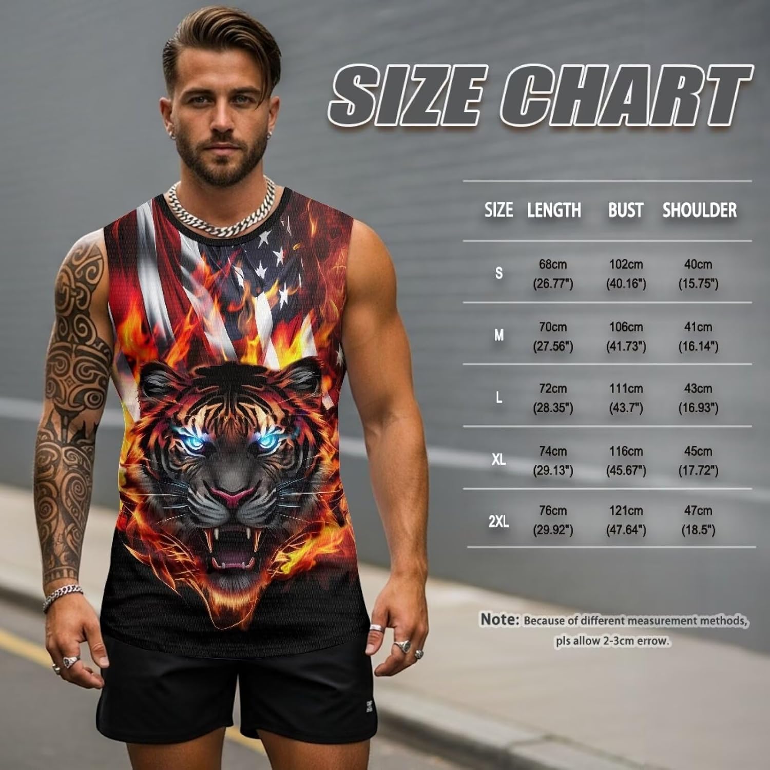Sleeveless Mens Graphic Shirts, Crew Neck Cut Off Tank Tops for Athletic Muscle Beach Gym Running Basketball Summer - Image 7