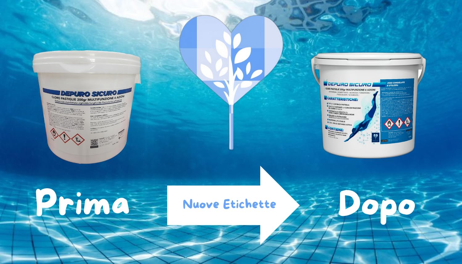 Depuro Sicuro kg 10 cloro Multifunzione 6 Azioni per Piscina Pastiglie da 200 gr