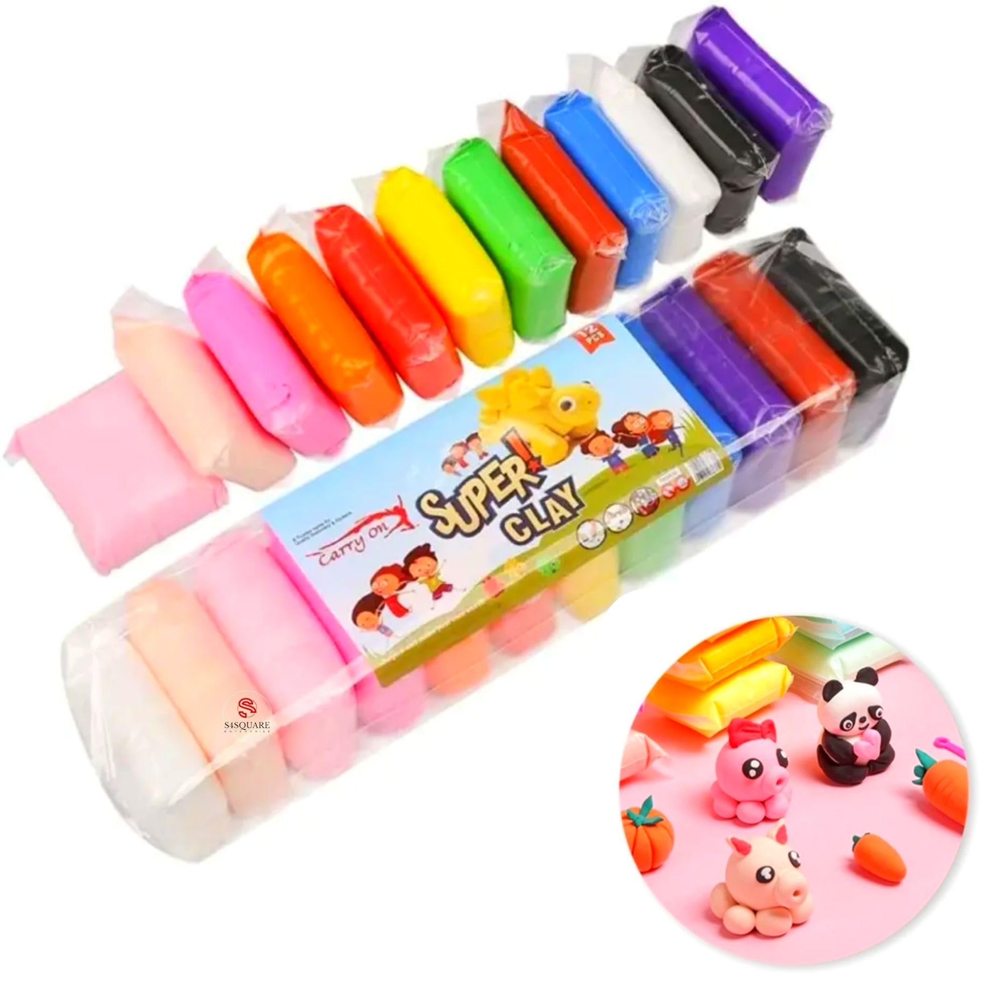 S4SQUARE ENTERPRISE ® Children’s Colorful Soft Fluffy Foam Clay, Super Light Creative Art and Craft Air Dry Non-Toxic Clay with 3 Modelling Tools (Multicolour) (Pack of 12) (B0CTPDW7BB) Amazon Price History, Amazon Price Tracker