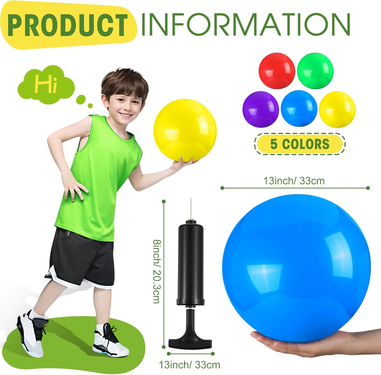 Vinsot 25 Pcs Fun Bouncy Balls 13 Inch Marbleized Bouncing Balls Rubber Inflatable Ball Large Sensory Ball with Pump for Beach Backyard Park Indoor Outdoor Party Favors