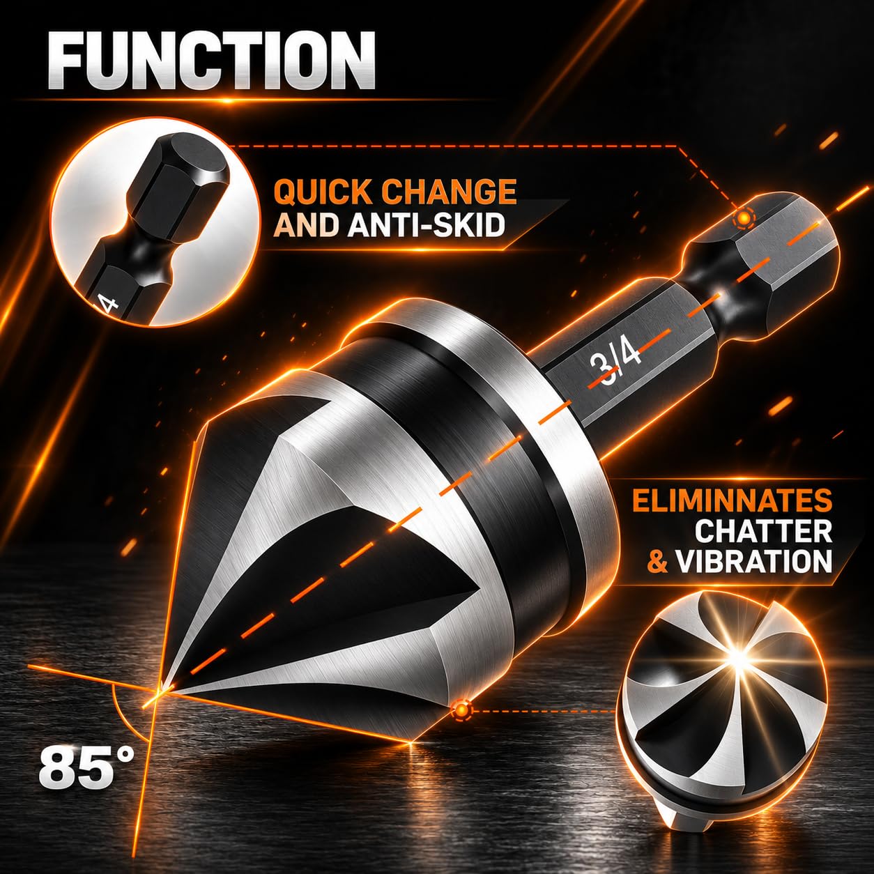 THINKWORK Step Drill & Countersink Set - HSS Precision -3