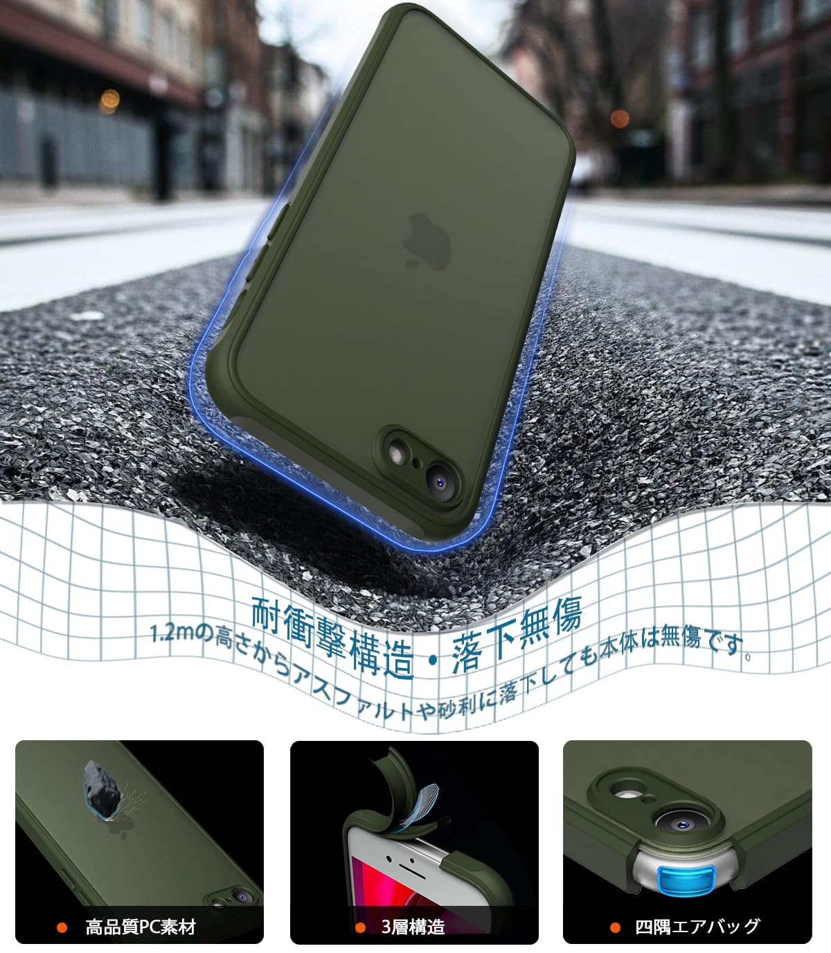 Amazon.co.jp: PinLiSheng iPhone se3/se2 ケース 半透明 全面保護 い