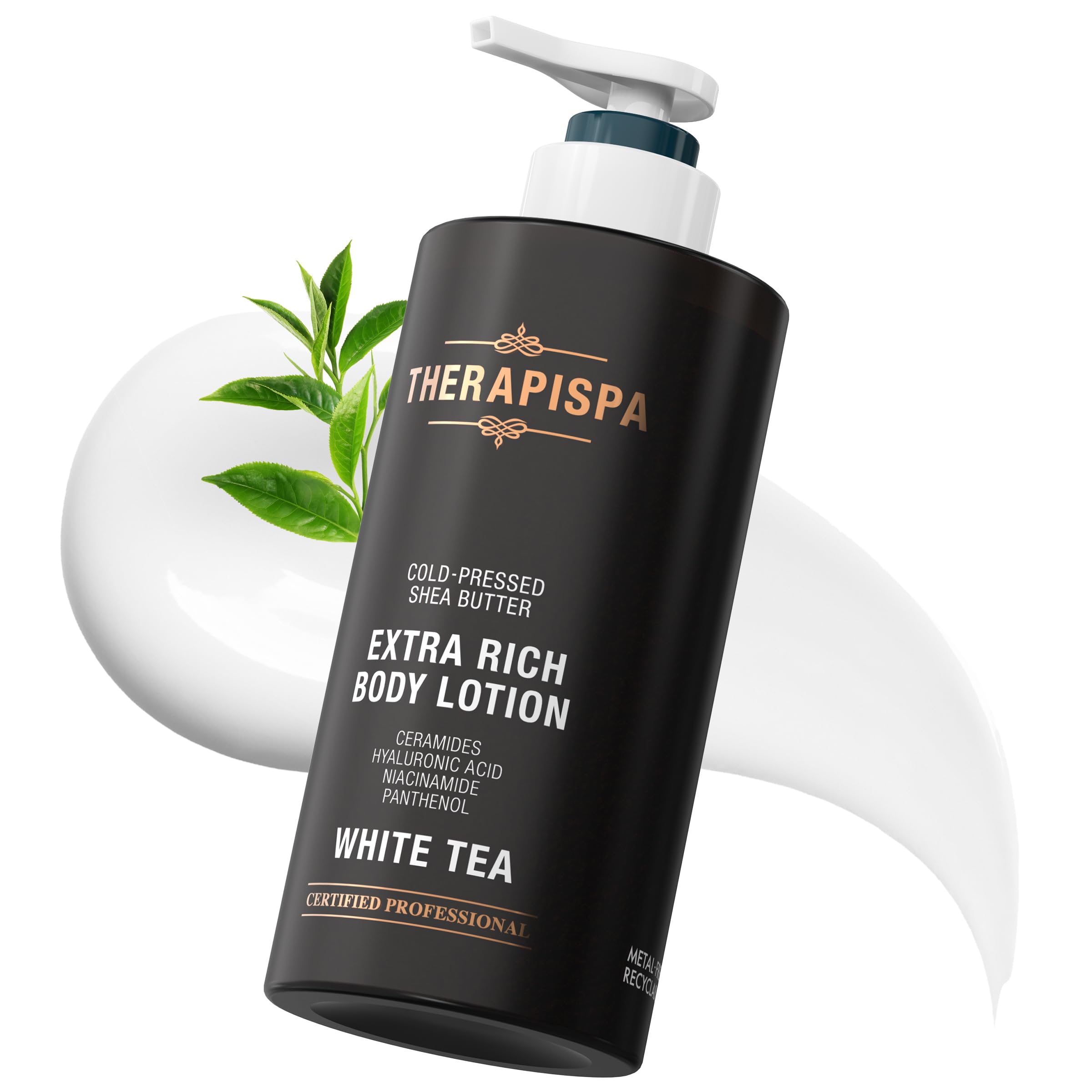 THERAPISPA Extra Rich Body Lotion – Deep Hydration & Nourishment for Dry, Rough Skin | Enriched with Shea Butter, Ceramides & Panthenol (B5) for Velvety Smooth Skin (White Tea, 17.0 fl oz, Pack of 1)