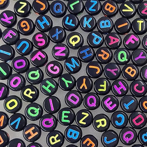 Vista 18 de Más de 500 cuentas redondas blancas de letras del alfabeto acrílico de 0.157 x 0.276 pulgadas de la A a la Z, cuentas sueltas para manualidades