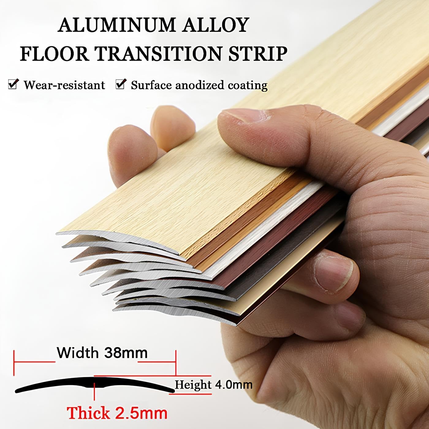 Alluminio Rampa Per Porta Striscia Di Transizione Autoadesivo | Striscia Di Transizione Per Pavimenti Spessore 2.5 Mm, Strisce Di Rivestimento Per Pavimenti In Laminato(Red,120cm)
