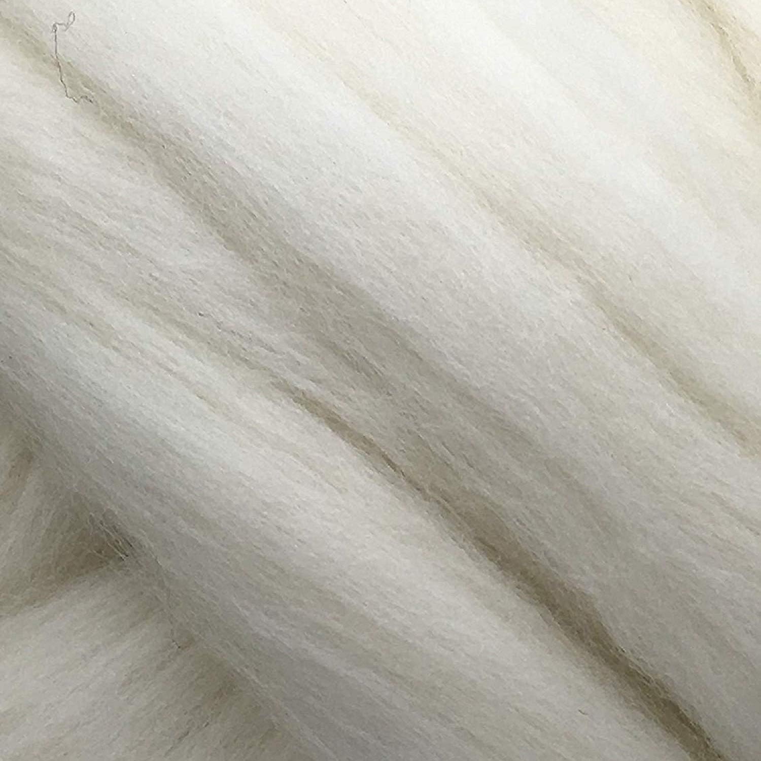 1lb GoatsMagosh Natural White Falkland Wool Combed Top/Roving Fiber for Felting, Spinning