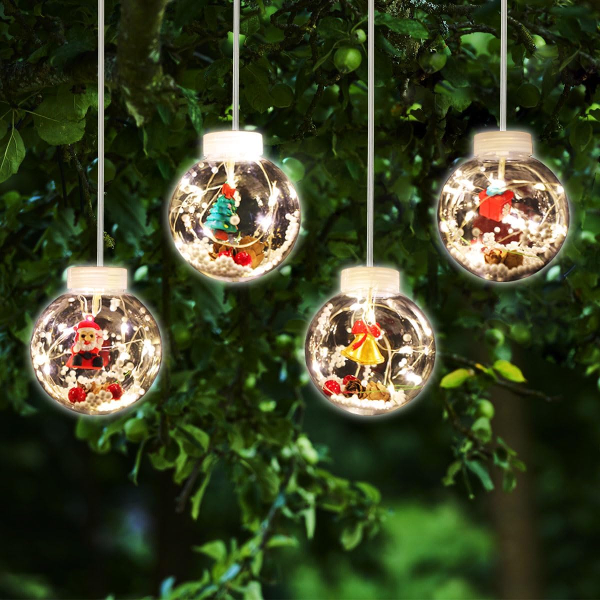 LAMPHOME Obrecis Edison Style Bulb Hanging Curtain Light Christmas Ball Light 11-Functions, Icicle Curtain Lights for Wedding, Proposal, Indoor Outdoor Wall (Warm White)