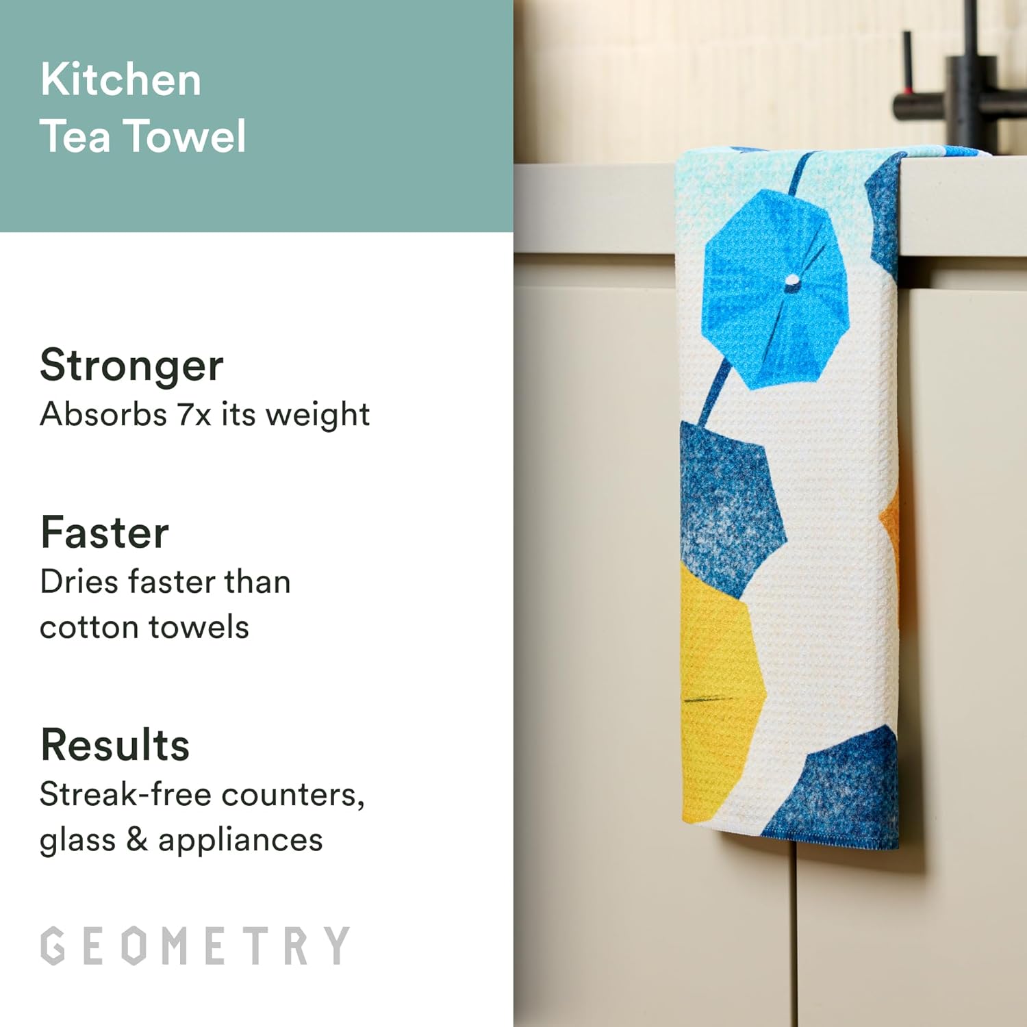 GEOMETRY Spring Kitchen Towels - Double Sided, Quick Dry Microfiber Cloth - Spring & Summer Dish Towels for Kitchen Drying - Premium Quick Dry Towel - Bubbling, 18" x 30" - 1-Pack