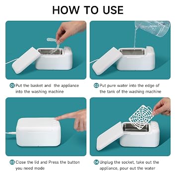 46kHz Ultrasonic Cleaner Machine Pro for Retainer, Dentures, Mouth Guard, Aligner, Whitening Trays and More