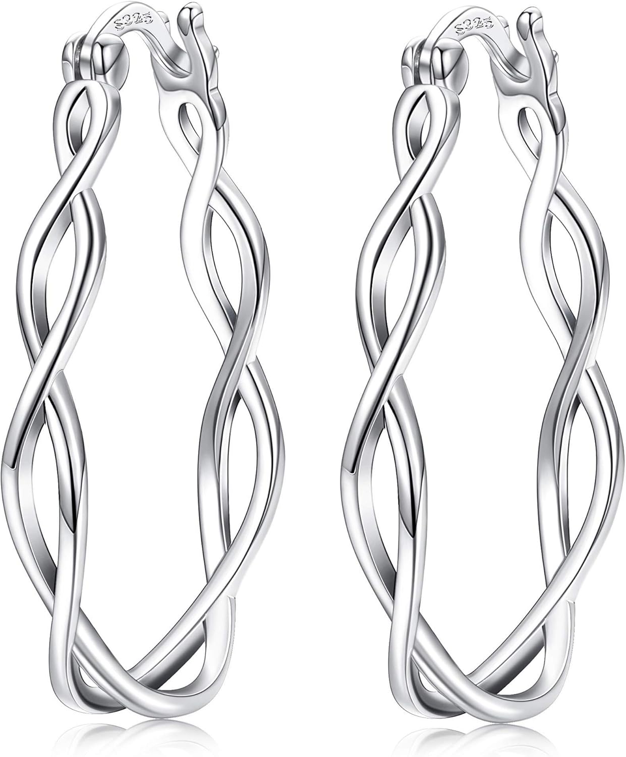 Milacolato 925 Sterling Silver Hoop Earrings Lightweight Twisted Irish Celtic Knot Dangle Earrings Hypoallergenic Boho Vintage Filigree Earrings for Women