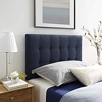 Vista 18 de Modway Lily Cabecero doble tapizado de tela de lino con botones en beige