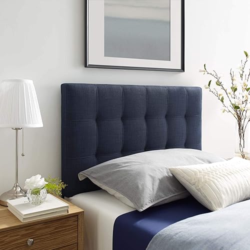 Miniatura 18 de Modway Lily Cabecero doble tapizado de tela de lino con botones en beige