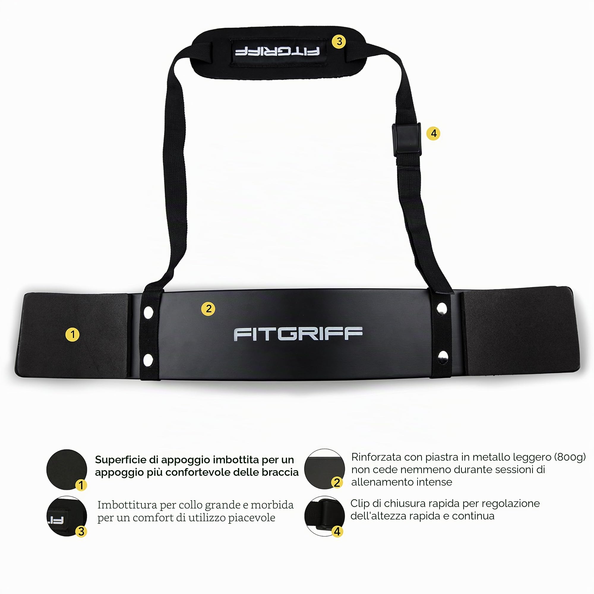 Fitgriff® Arm Blaster - Isolatore Bicipite per Bodybuilding, Allenamento con i Pesi e Sollevamento Pesi - Trainer per bicipiti