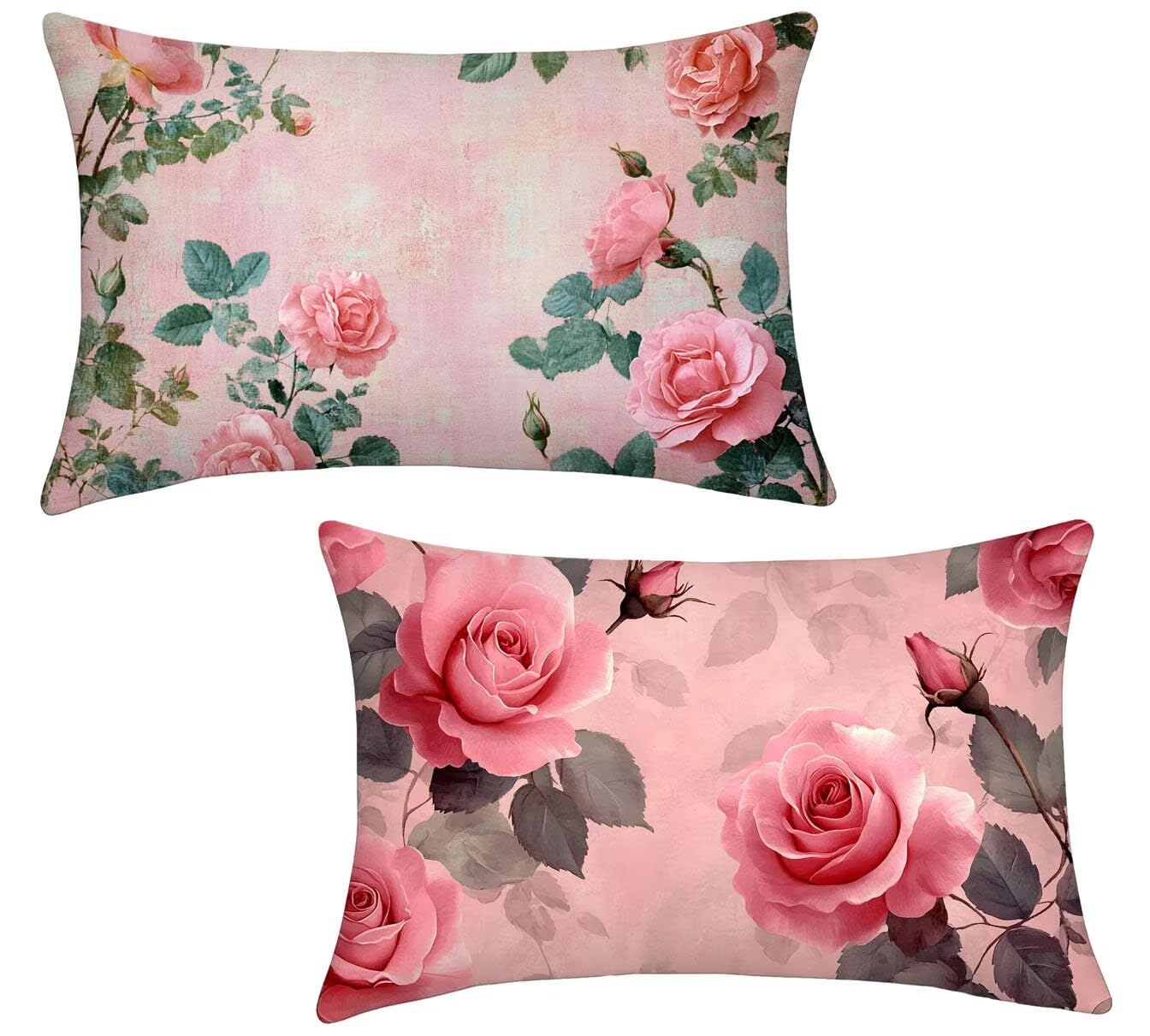 Coussins de Jardin Lin Rose aux Finitions Soignées Lot de 2