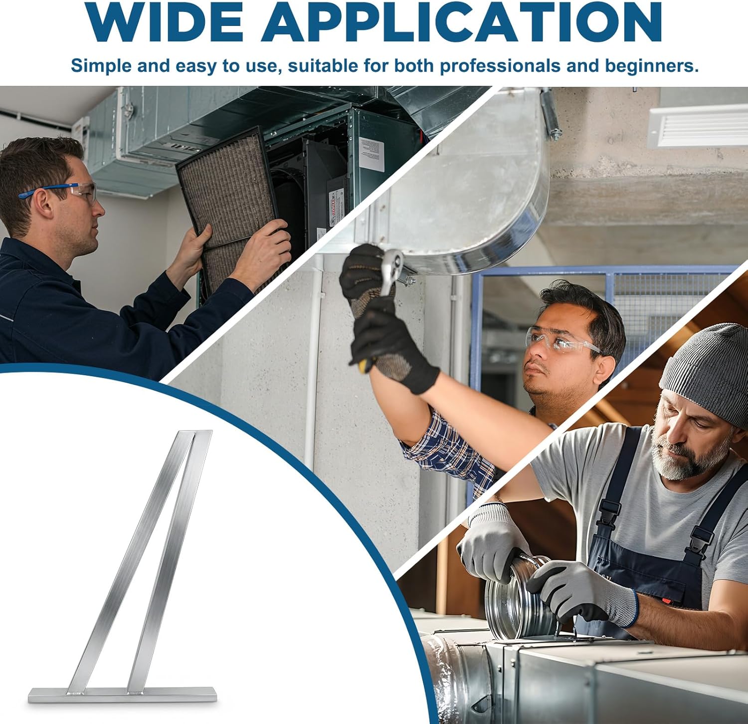 Zonon Heavy Duty Aluminum Square Duct Angle Cutting Guide 15° and 22.5° Precision Tool for Ductwork, Sheet Metal Duct Board Corrosion Resistant Durable HVAC Accessory