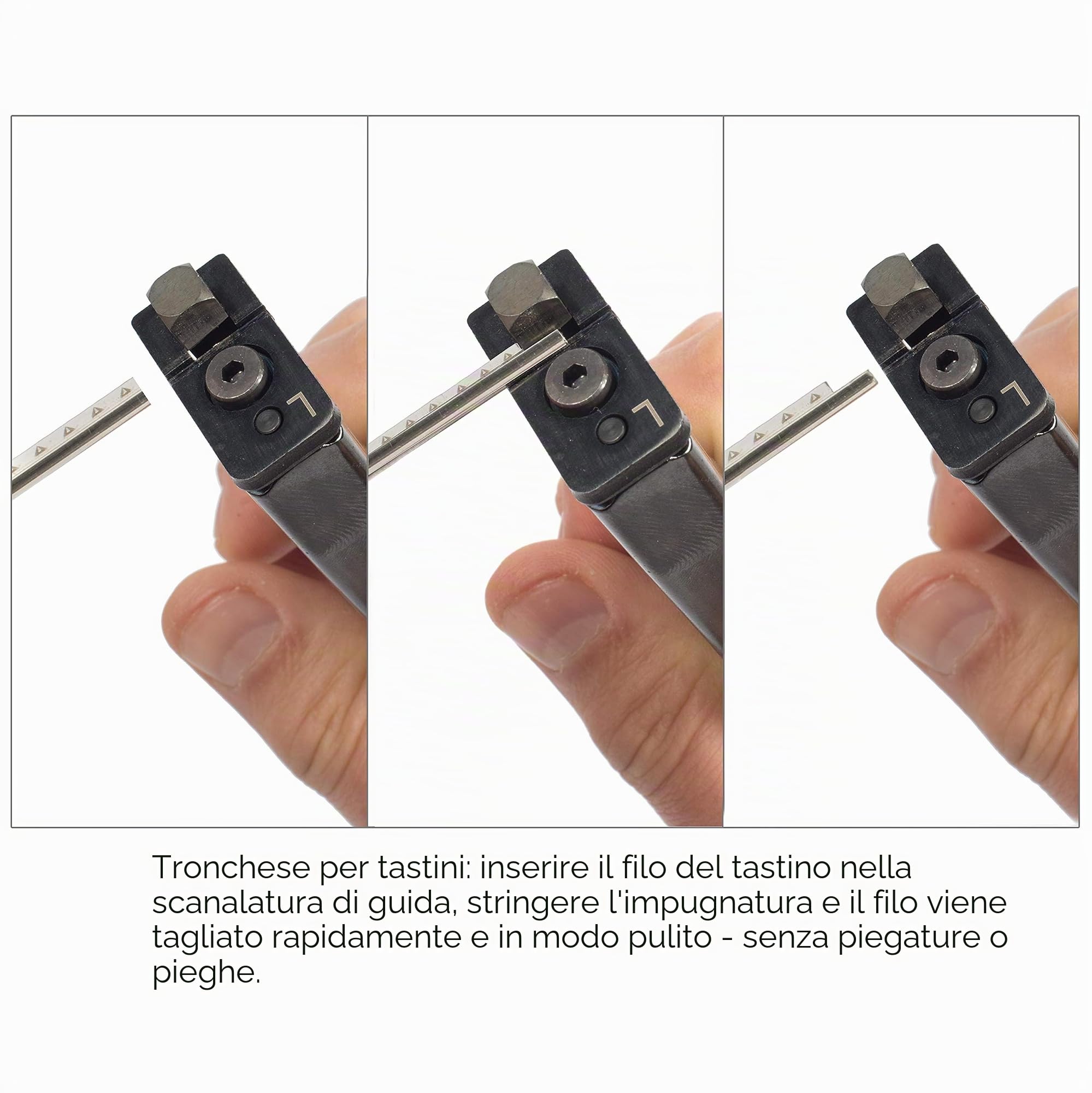 StewMac tronchese professionale per codolo tasti, chitarra e basso | Rifila il codolo prima della posa con precisione millimetrica, evitando scheggiature e sollevamenti ai bordi della tastiera.