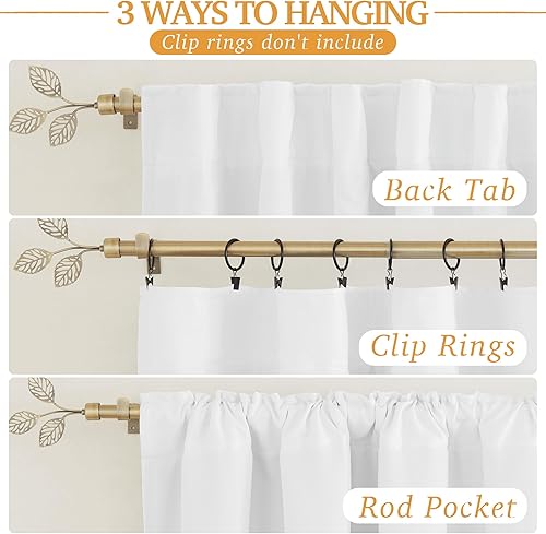 Miniatura 2 de RYB HOME 3 en 1 insonorizadas  opacas  Cortinas de lino aislantes, cortinas de ahorro de energía para dormitorio, sala de estar, guardería, estudio,