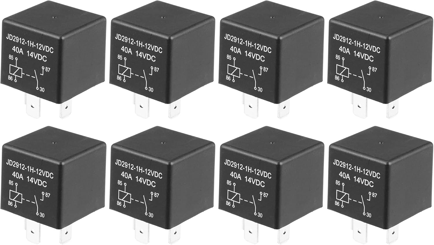 X AUTOHAUX 8 Pcs Car Relay 4 Pin 12V 40Amp SPST Model