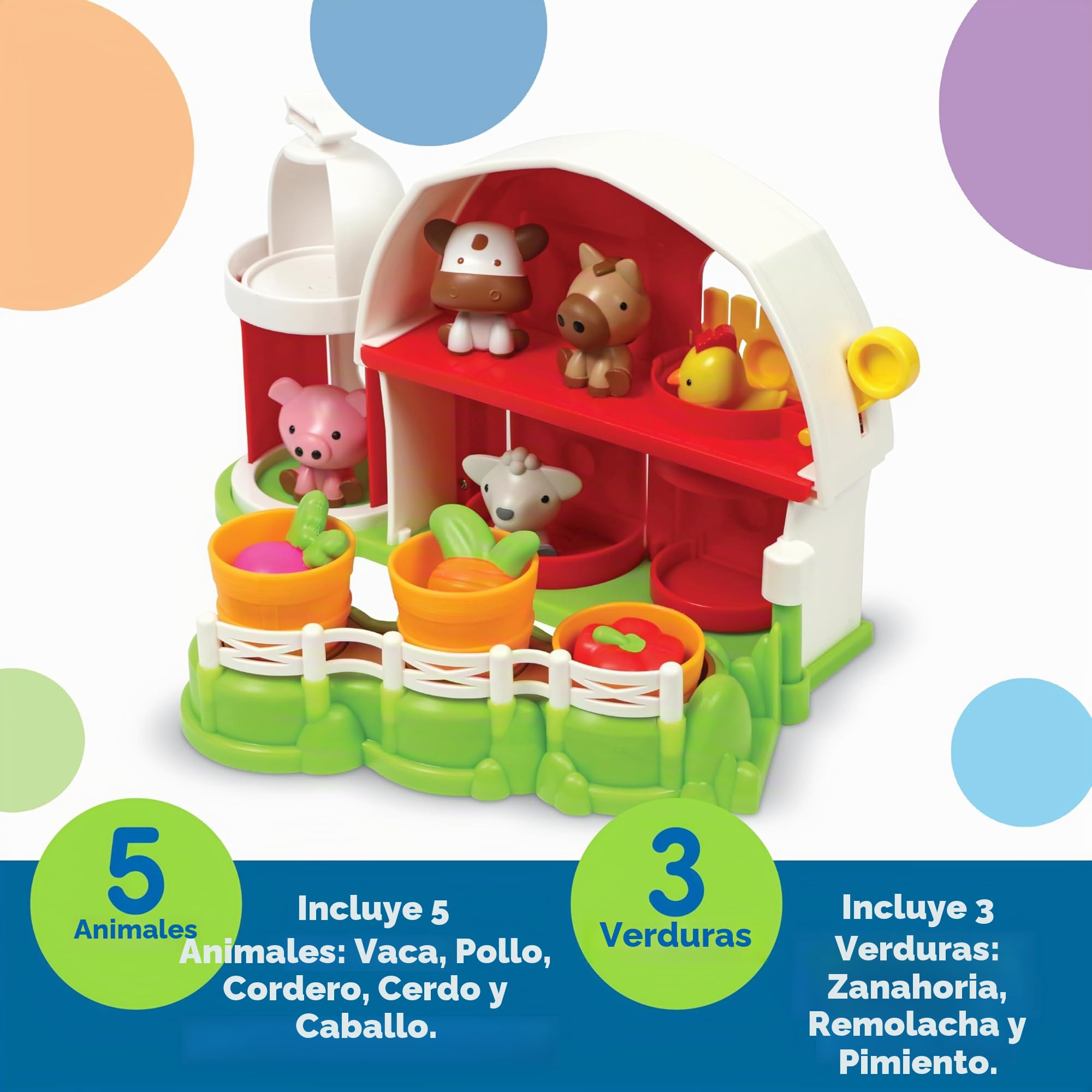 Learning Resources, Juego de Granja de Aprendizaje Peekaboo, Mayores de 18 Meses, Juguetes de Granja para niños pequeños, Juego de imaginación, Juguetes para niño o niña de 2 años